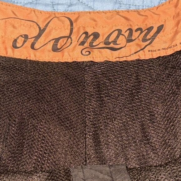 Old Navy Mens Brown Board Shorts With White Stripes Size M - Picture 2 of 6